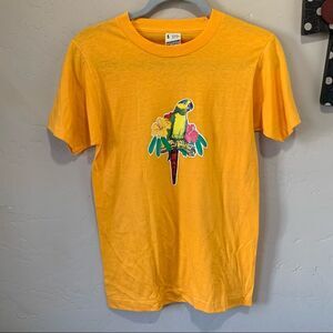 Vintage Screen Stars Yellow Parrot Graphic T-Shirt Sz Small Single Stitch